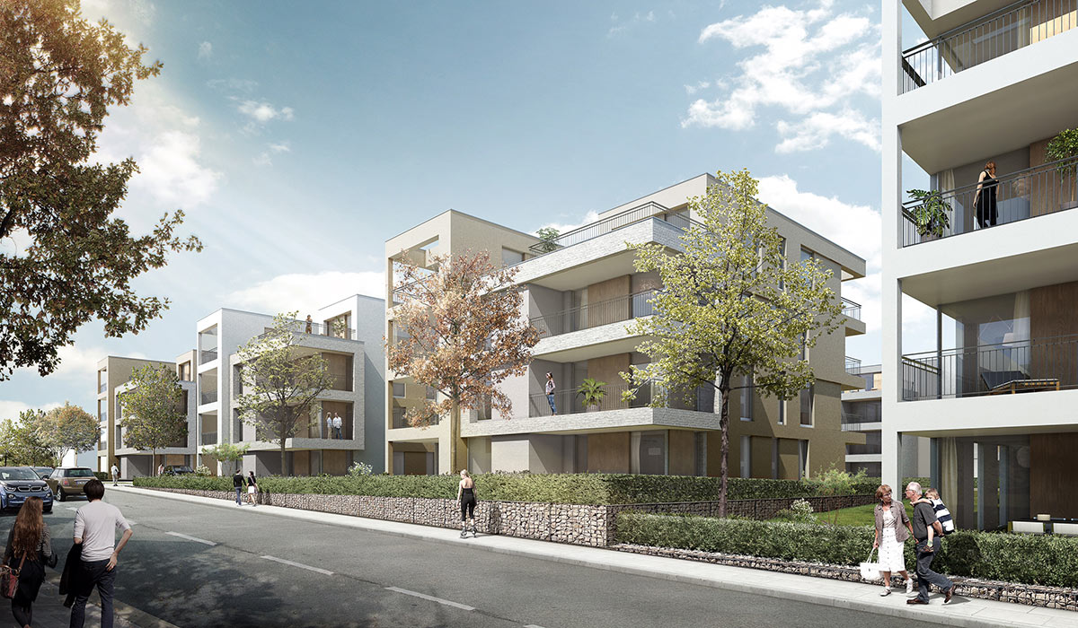 Oberursel Planung Wohnquartier Strassenansicht
