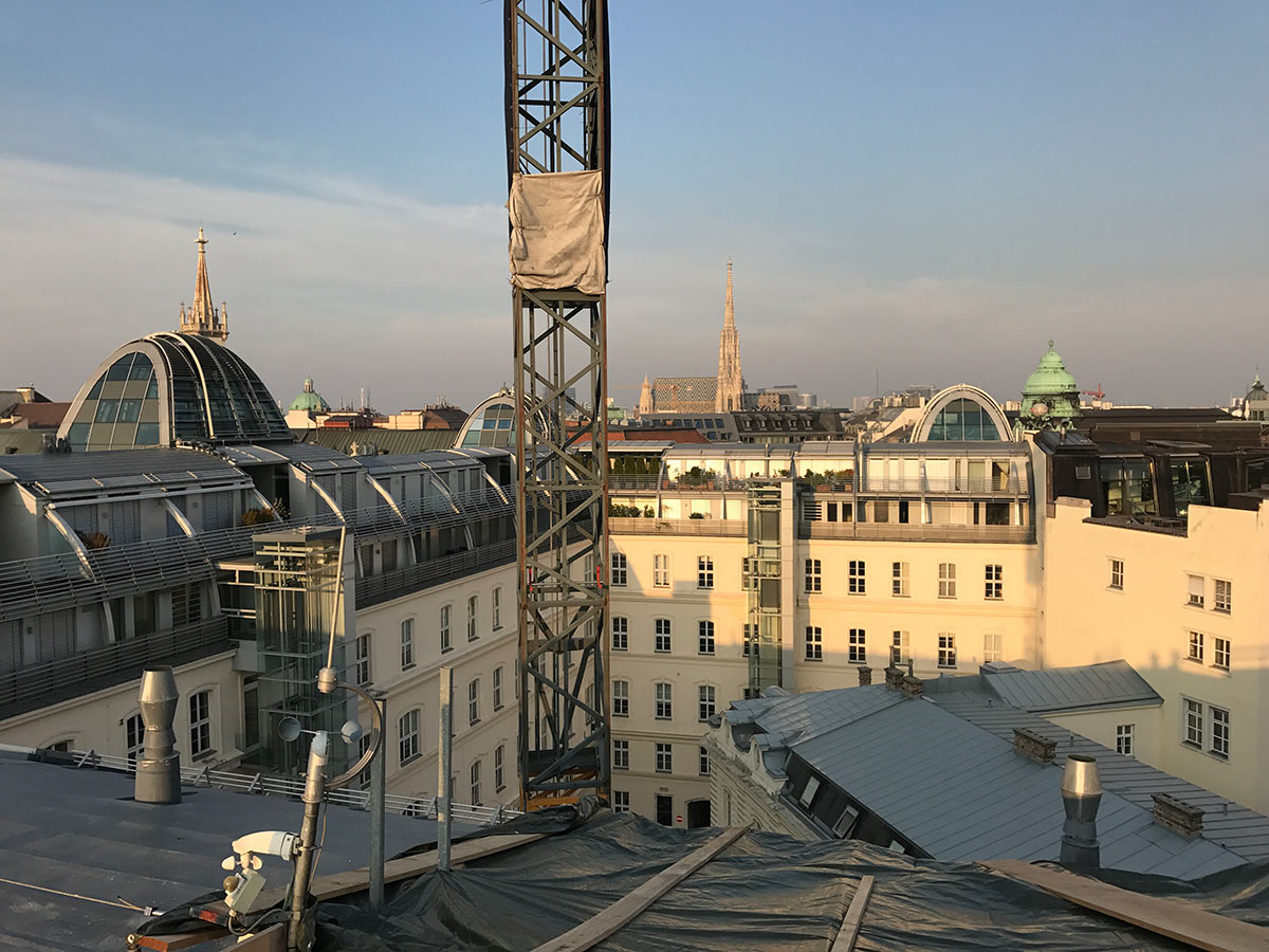 Dachgleiche für das Projekt Goethegasse 1